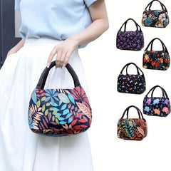 Vintage Pattern Zipper Handbag Lightweight Storage Bag