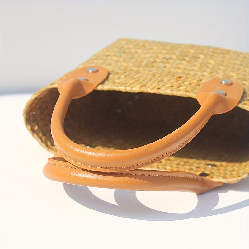Straw Woven Handbag Lightweight Top Handle Bag