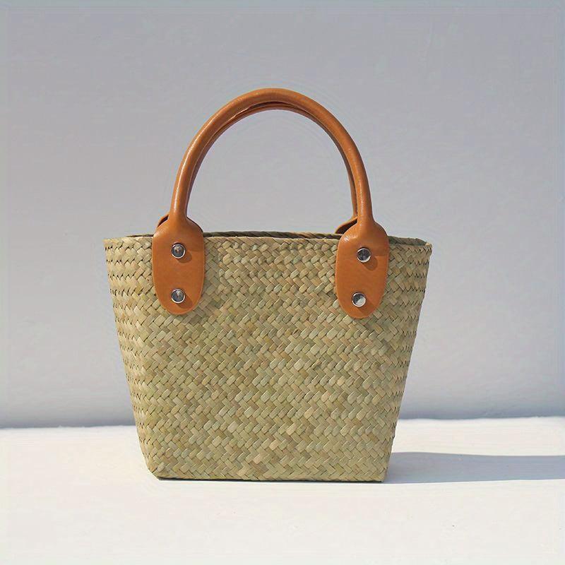 Straw Woven Handbag Lightweight Top Handle Bag
