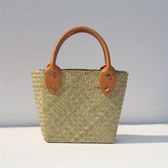 Straw Woven Handbag Lightweight Top Handle Bag