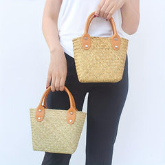 Straw Woven Handbag Lightweight Top Handle Bag