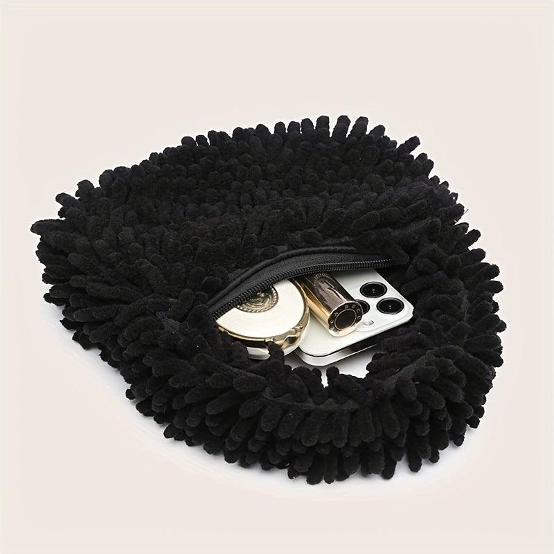 Women's Faux Fur Hobo Bag Plush Clutch Purse