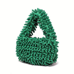 Women's Faux Fur Hobo Bag Plush Clutch Purse