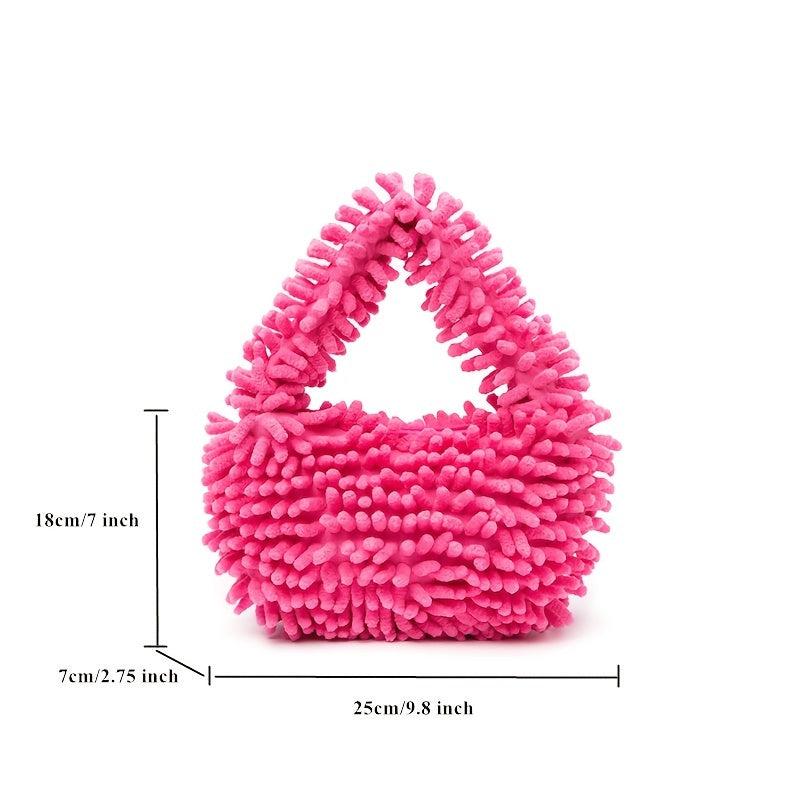Women's Faux Fur Hobo Bag Plush Clutch Purse