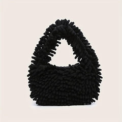 Women's Faux Fur Hobo Bag Plush Clutch Purse