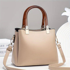 Double Handle Tote Bag PU Crossbody Bag Women's Office & Work Purse