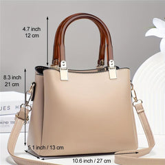 Double Handle Tote Bag PU Crossbody Bag Women's Office & Work Purse