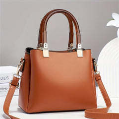 Double Handle Tote Bag PU Crossbody Bag Women's Office & Work Purse