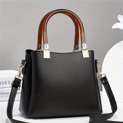 Double Handle Tote Bag PU Crossbody Bag Women's Office & Work Purse