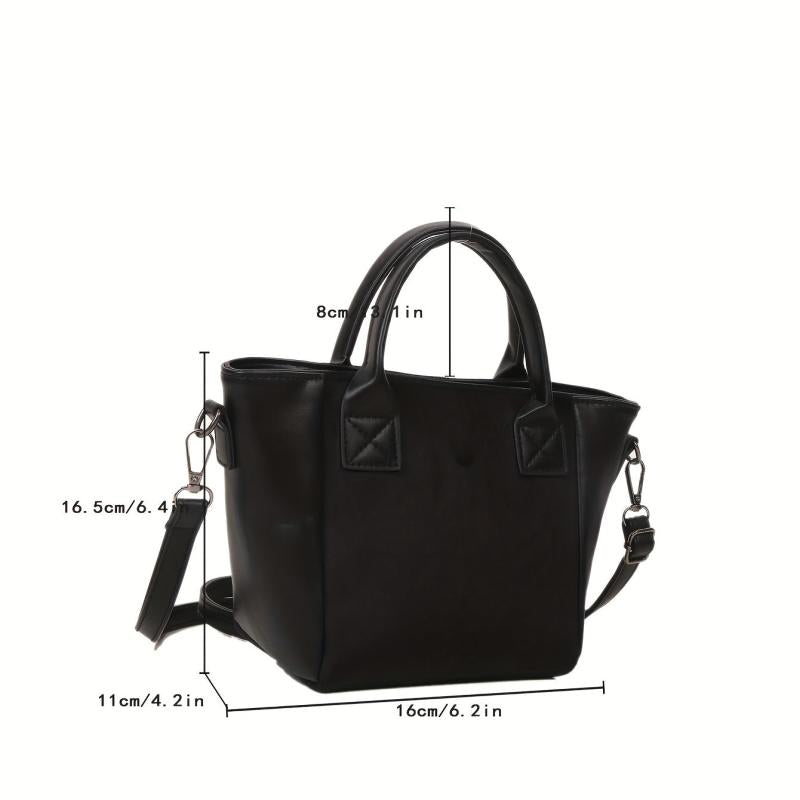 Mini Solid Tote Bag Crossbody Handbag & Shoulder Purse
