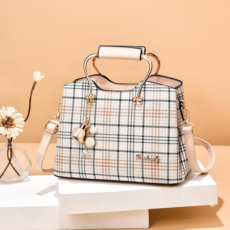 Floral Crossbody Bag with Chain Deco Square Zipper