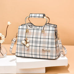 Floral Crossbody Bag with Chain Deco Square Zipper