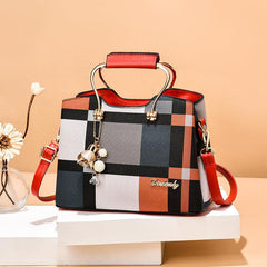 Floral Crossbody Bag with Chain Deco Square Zipper