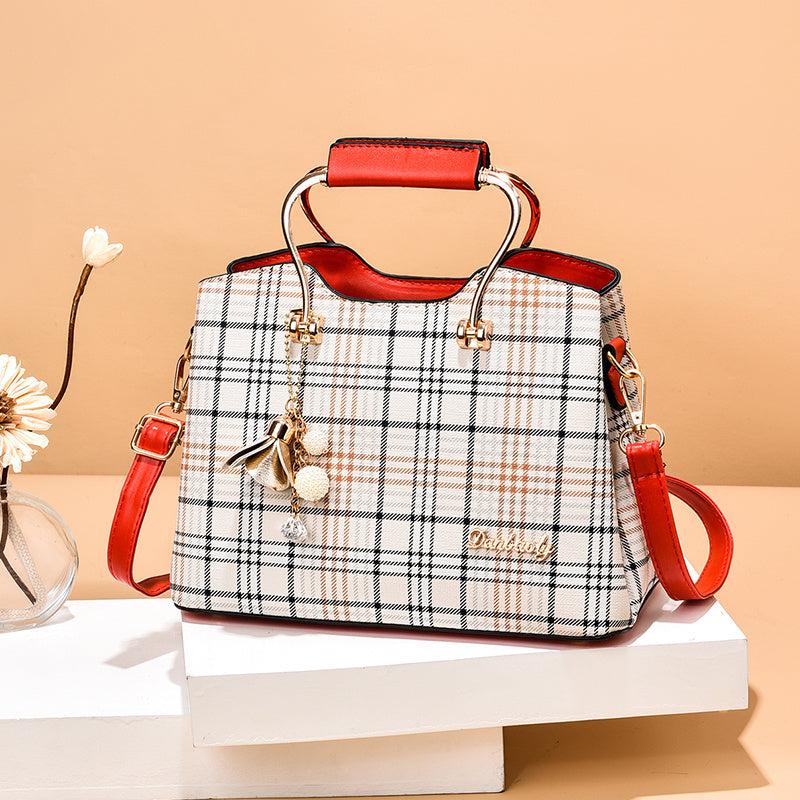 Floral Crossbody Bag with Chain Deco Square Zipper