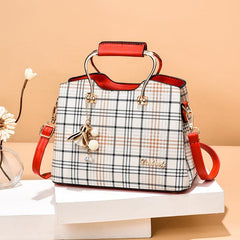Floral Crossbody Bag with Chain Deco Square Zipper