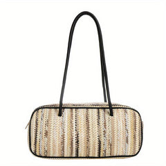 Colorful Straw Shoulder Bag Niche Underarm Bag For Travel