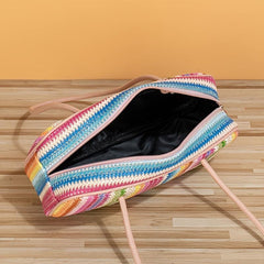 Colorful Straw Shoulder Bag Niche Underarm Bag For Travel