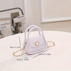 Metal Chain Crossbody Satchel Bag PVC Lipstick Key Bag