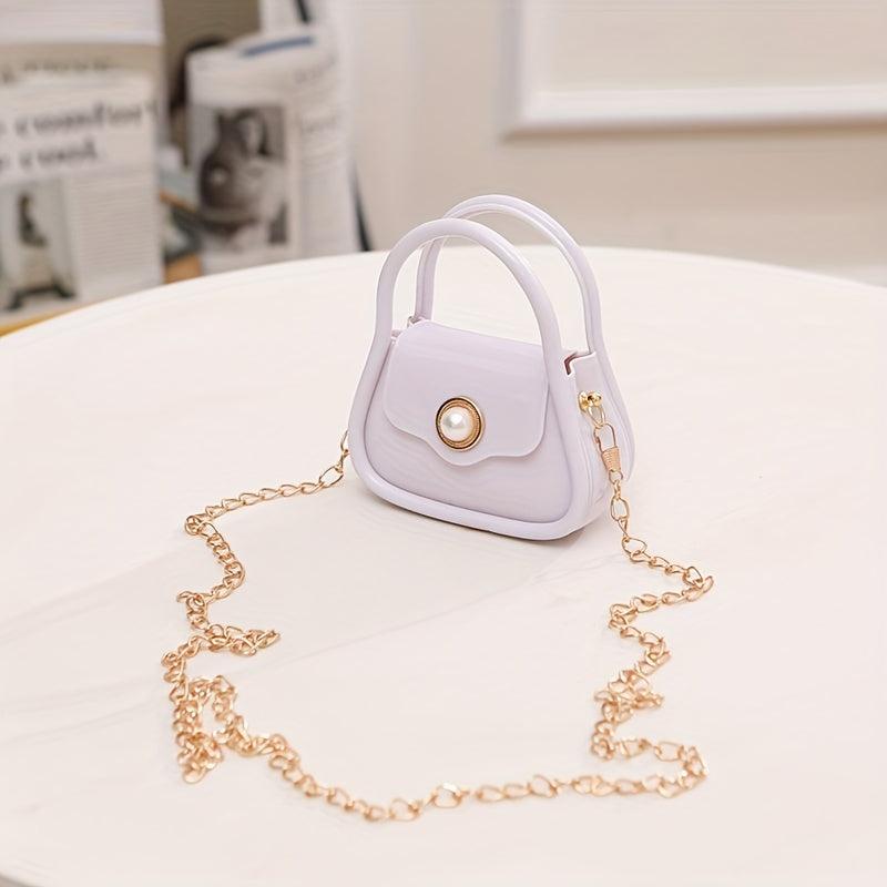 Metal Chain Crossbody Satchel Bag PVC Lipstick Key Bag