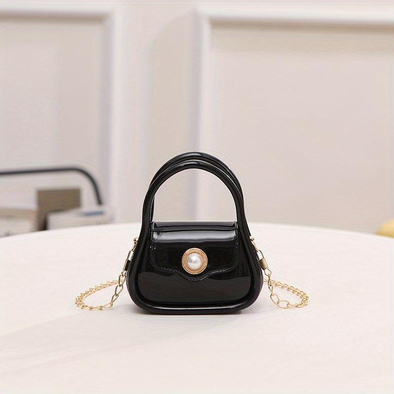 Metal Chain Crossbody Satchel Bag PVC Lipstick Key Bag