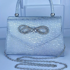 Glitter Bowknot Satchel Bag Evening Party Banquet Bag
