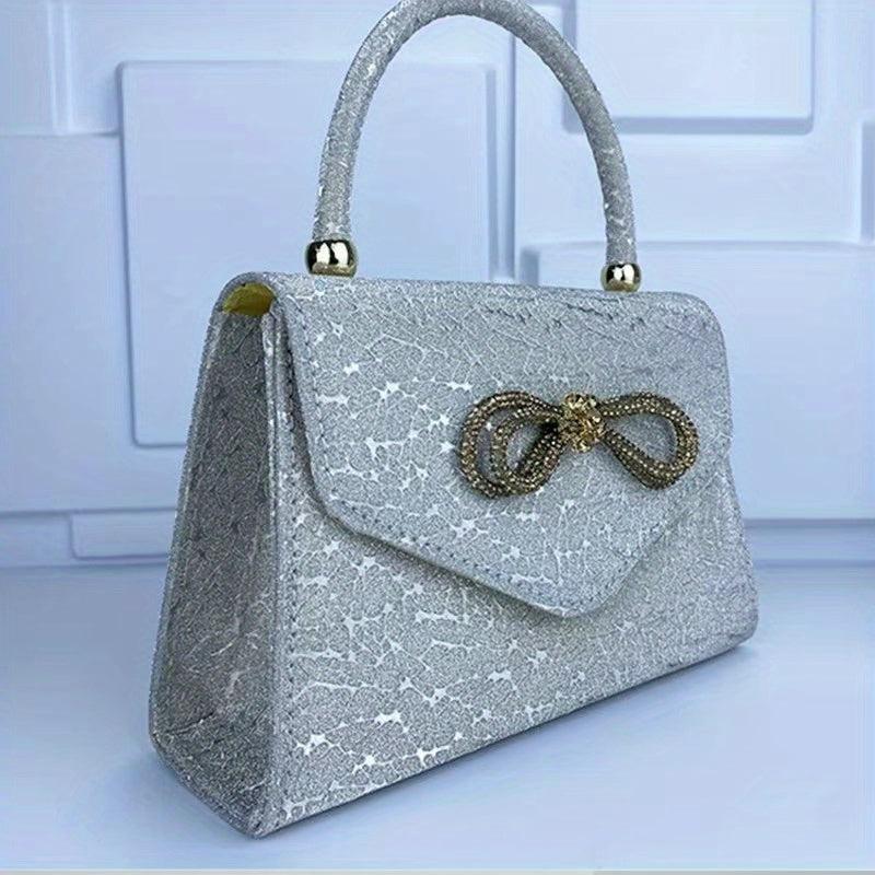 Glitter Bowknot Satchel Bag Evening Party Banquet Bag