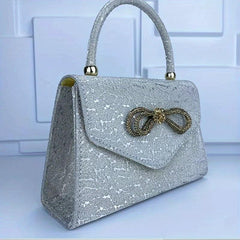 Glitter Bowknot Satchel Bag Evening Party Banquet Bag