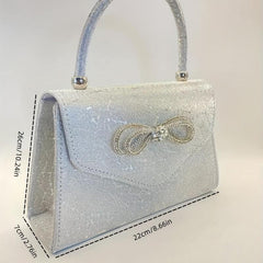 Glitter Bowknot Satchel Bag Evening Party Banquet Bag
