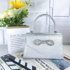 Glitter Bowknot Satchel Bag Evening Party Banquet Bag