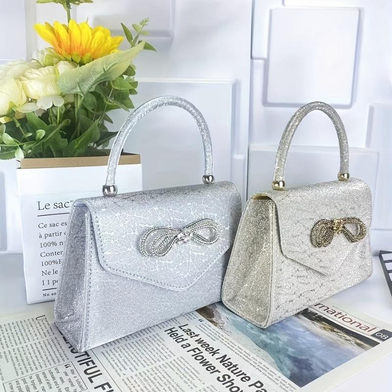 Glitter Bowknot Satchel Bag Evening Party Banquet Bag