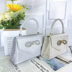 Glitter Bowknot Satchel Bag Evening Party Banquet Bag