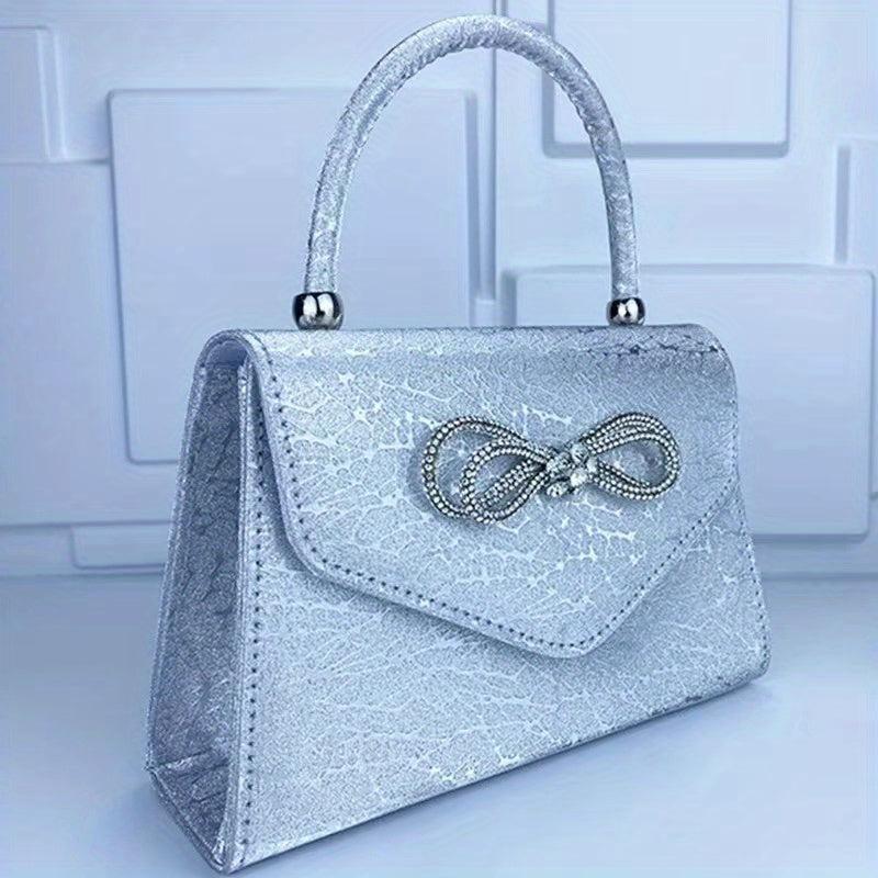 Glitter Bowknot Satchel Bag Evening Party Banquet Bag