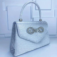 Glitter Bowknot Satchel Bag Evening Party Banquet Bag