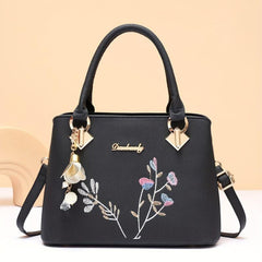 Flower Embroidery Handbag Crossbody Bag Women's Top Handle Purse