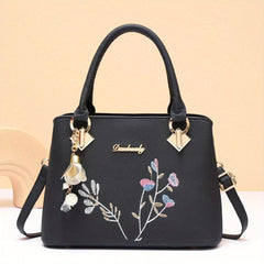 Flower Embroidery Handbag Crossbody Bag Women's Top Handle Purse