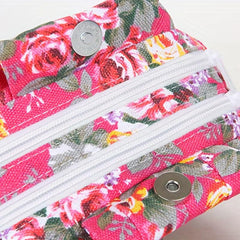 Floral Pattern Round Canvas Handbag for Women