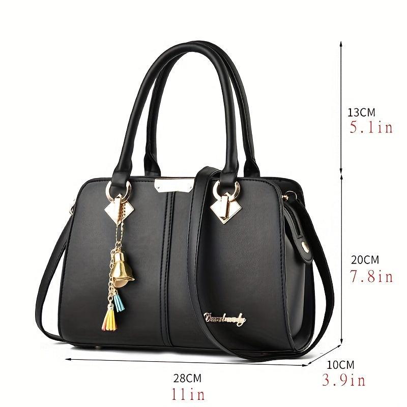 Stylish Tote Bag with Pendant - All Match Satchel Bag