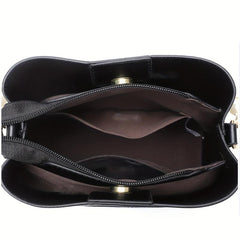 Pearl Handle Crossbody Bag PU Leather Textured Bag Classic Shoulder Bag