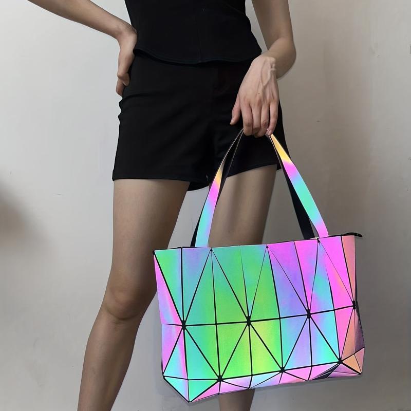 Geometric Pattern Handbag Luminous Shoulder Bag