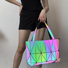 Geometric Pattern Handbag Luminous Shoulder Bag