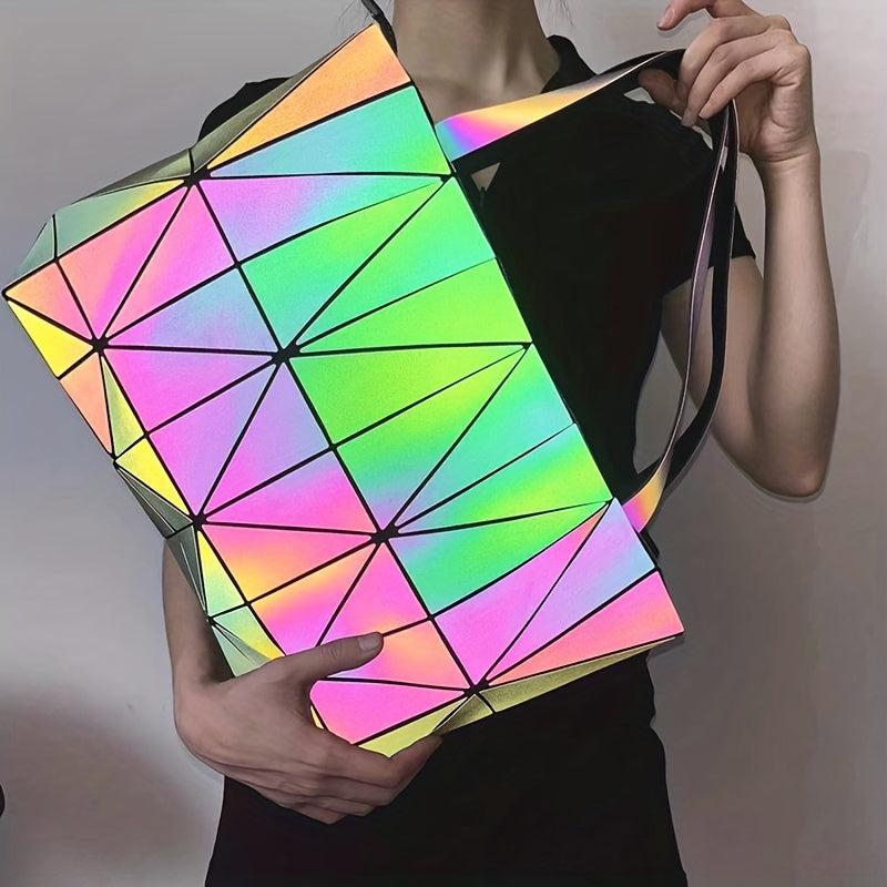 Geometric Pattern Handbag Luminous Shoulder Bag