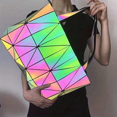 Geometric Pattern Handbag Luminous Shoulder Bag