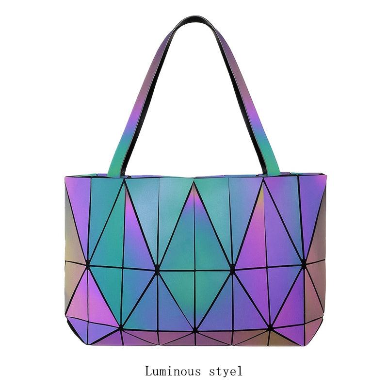 Geometric Pattern Handbag Luminous Shoulder Bag