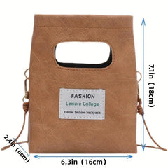 Mini Retro Texture Crossbody Bag PU Leather Handbag & Coin Purse