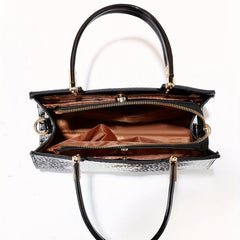 Crocodile Pattern Top Handle Crossbody Bag PU Leather Textured Bag Purse