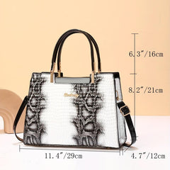 Crocodile Pattern Top Handle Crossbody Bag PU Leather Textured Bag Purse