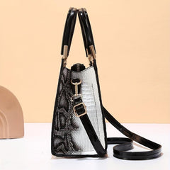 Crocodile Pattern Top Handle Crossbody Bag PU Leather Textured Bag Purse