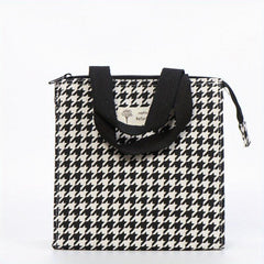 Checkered Handbag Lunch Box Bag Large Capacity Travel Picnic Bag