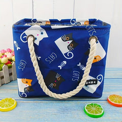 Large Capacity Canvas Handbag Portable Wash Bag & Purse
