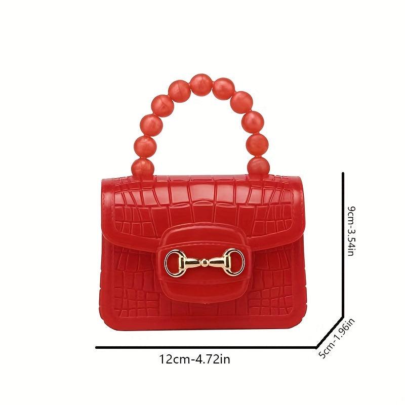 Mini Crocodile Pattern Jelly Handbag PU Leather Waterproof Coin Purse